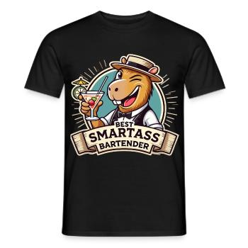 Barkeeper Barmann Capybara Capy Geschenk - Männer T-Shirt - Schwarz - Vorne - AI Model Male 178 light (178cm)