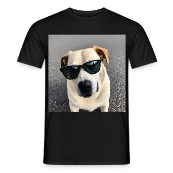 Hund mit Sonnenbrille - Männer T-Shirt - Schwarz - Vorne - AI Model Male 178 light (178cm)
