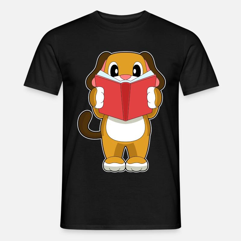 Hund Buch - Männer T-Shirt - Schwarz