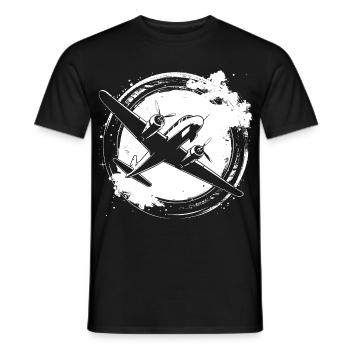 Flugzeug Skizze - Männer T-Shirt - Schwarz - Vorne - AI Model Male 178 light (178cm)
