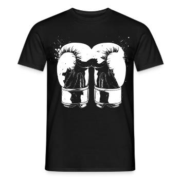 Kickboxhandschuhe Grafik - Männer T-Shirt - Schwarz - Vorne - AI Model Male 178 light (178cm)