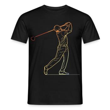 Golfspieler Line Art - Männer T-Shirt - Schwarz - Vorne - AI Model Male 178 light (178cm)