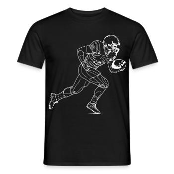 Footballspieler Zeichnung - Männer T-Shirt - Schwarz - Vorne - AI Model Male 178 light (178cm)