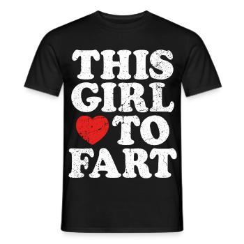 Vintage : Cette fille adore péter Phrases de pets - T-shirt homme - noir - Devant - AI Model Male 178 light (178cm)
