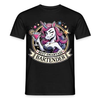 Barkeeperin Barfrau Einhorn witzig Geschenk - Männer T-Shirt - Schwarz - Vorne - AI Model Male 178 light (178cm)
