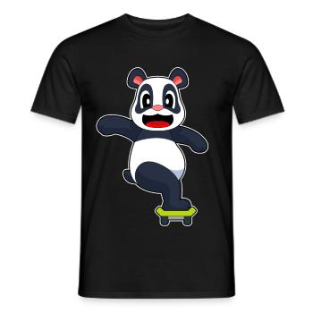 Panda Skater Skateboard - Men's T-Shirt - black - Front - AI Model Male 178 light (178cm)