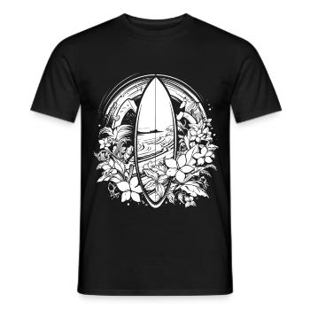 Planche de surf style bande dessinée - T-shirt homme - noir - Devant - AI Model Male 178 light (178cm)