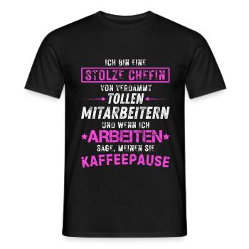 Stolze Chefin Von Verdammt Tollen Mitarbeitern - Männer T-Shirt - Schwarz - Vorne - AI Model Male 178 light (178cm)