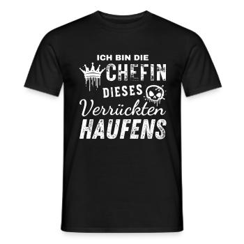 Bin Die Stolze Chefin Dieses Verrückten Haufens - Männer T-Shirt - Schwarz - Vorne - AI Model Male 178 light (178cm)
