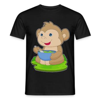 Affe Koch Schüssel Kochen - Männer T-Shirt - Schwarz - Vorne - AI Model Male 178 light (178cm)