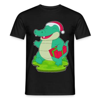 Forfait Noël crocodile - T-shirt homme - noir - Devant - AI Model Male 178 light (178cm)