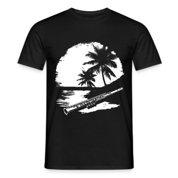 Flûte graphique - T-shirt homme - noir - Devant - AI Model Male 178 light (178cm)