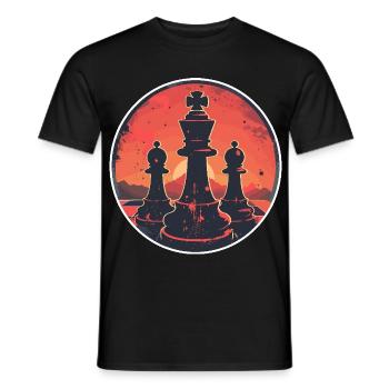 Oldschool Chess Pieces - Men's T-Shirt - black - Front - AI Model Male 178 light (178cm)