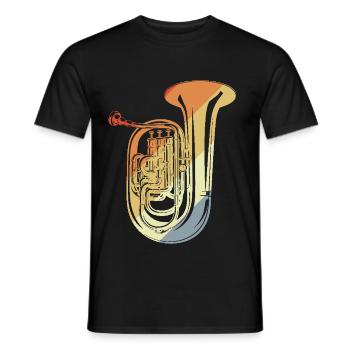 Croquis de tuba rétro - T-shirt homme - noir - Devant - AI Model Male 178 light (178cm)