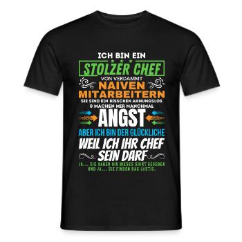 stolzer Chef von verdammt naiven Mitarbeitern - Männer T-Shirt - Schwarz - Vorne - AI Model Male 178 light (178cm)