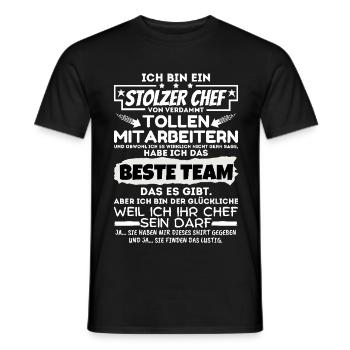 stolzer Chef von verdammt naiven Mitarbeitern - Männer T-Shirt - Schwarz - Vorne - AI Model Male 178 light (178cm)