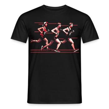 Marathon Runner 90s Look - Men's T-Shirt - black - Front - AI Model Male 178 light (178cm)