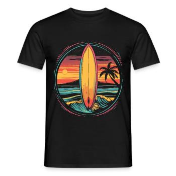 Surfen Artwork - Männer T-Shirt - Schwarz - Vorne - AI Model Male 178 light (178cm)