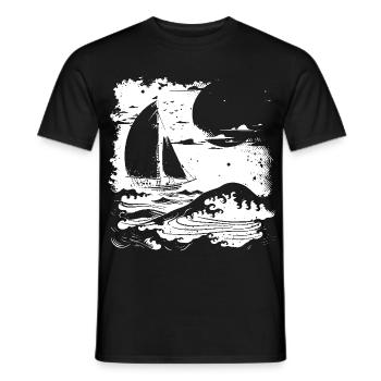 Dessin de voile - T-shirt homme - noir - Devant - AI Model Male 178 light (178cm)