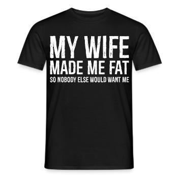 Ma femme m’a fait grossir - T-shirt homme - noir - Devant - AI Model Male 178 light (178cm)