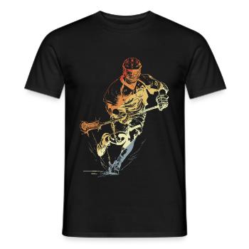 Vintage Lacrosse Player - Men's T-Shirt - black - Front - AI Model Male 178 light (178cm)
