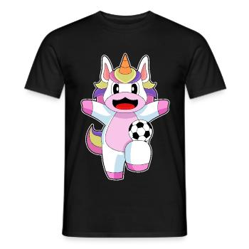Unicorn Soccer Player Soccer - Men's T-Shirt - black - Front - AI Model Male 178 light (178cm)