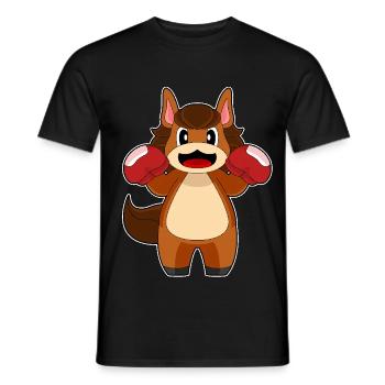 Pferd Boxer Boxhandschuhe Boxen - Männer T-Shirt - Schwarz - Vorne - AI Model Male 178 light (178cm)