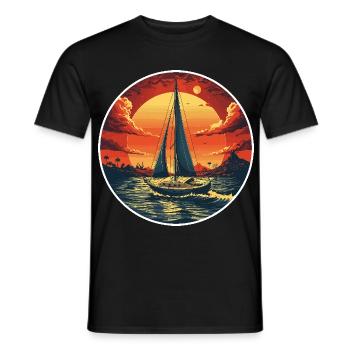 Portrait Sailing - Men's T-Shirt - black - Front - AI Model Male 178 light (178cm)