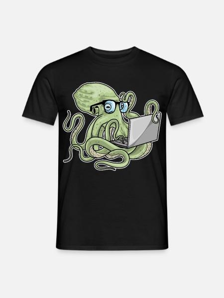 Octopus Laptop - Men's T-Shirt - black