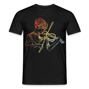 Geigenspieler Junge - Männer T-Shirt - Schwarz - Vorne - AI Model Male 178 light (178cm)
