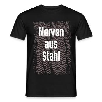 Nerven aus Stahl - Männer T-Shirt - Schwarz - Vorne - AI Model Male 178 light (178cm)