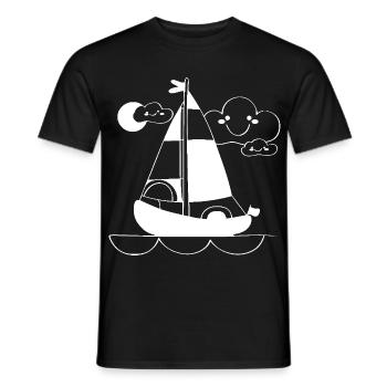 Cartoon Sailing - Men's T-Shirt - black - Front - AI Model Male 178 light (178cm)