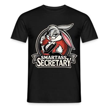 Smartass Secretary Bunny Cadeau drôle - T-shirt homme - noir - Devant - AI Model Male 178 light (178cm)