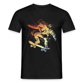 Skater Sketch Retro Style - Men's T-Shirt - black - Front - AI Model Male 178 light (178cm)