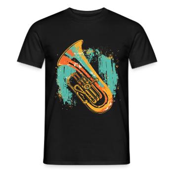 Tuba Graphic - Men's T-Shirt - black - Front - AI Model Male 178 light (178cm)