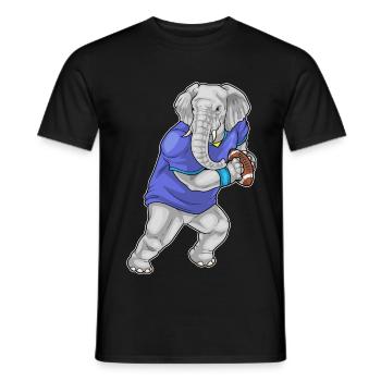 Elephant American Football Sport - Men's T-Shirt - black - Front - AI Model Male 178 light (178cm)