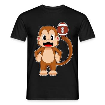 Monkey American Football Sports - Men's T-Shirt - black - Front - AI Model Male 178 light (178cm)