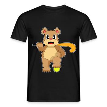 Bear Bâton de hockey sur gazon - T-shirt homme - noir - Devant - AI Model Male 178 light (178cm)