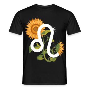 Signe du zodiaque Lion - Tournesol Astrologie Cadeau - T-shirt homme - noir - Devant - AI Model Male 178 light (178cm)