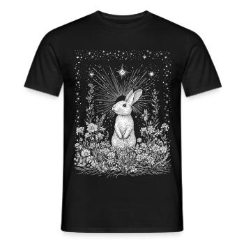 Boho Hase Frühling Hasenmotiv Bohemian Cottagecore - Männer T-Shirt - Schwarz - Vorne - AI Model Male 178 light (178cm)