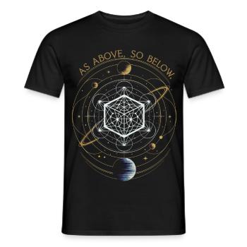 As Above, So Below - Sacred Geometry - Men's T-Shirt - black - Front - AI Model Male 178 light (178cm)