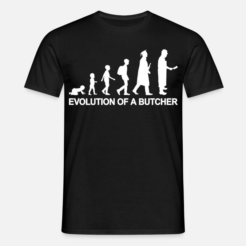 Metzger Evolution - Männer T-Shirt - Schwarz