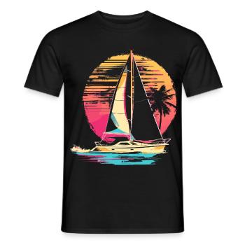 90er Segeln - Männer T-Shirt - Schwarz - Vorne - AI Model Male 178 light (178cm)