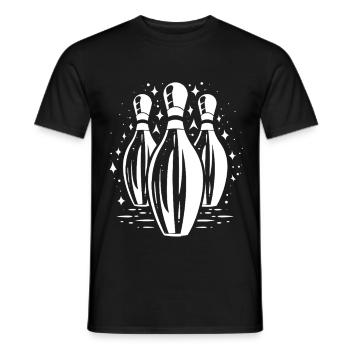 Bowling - Men's T-Shirt - black - Front - AI Model Male 178 light (178cm)