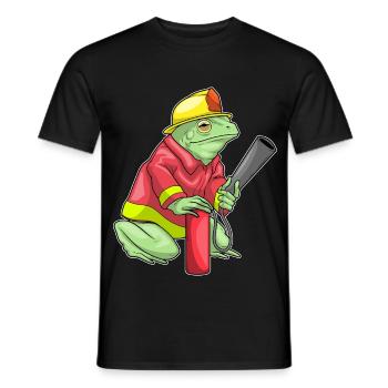 Frog Firefighter Fire Extinguisher Fire Brigade - Men's T-Shirt - black - Front - AI Model Male 178 light (178cm)