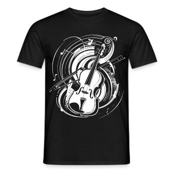 Geige Zeichnung - Männer T-Shirt - Schwarz - Vorne - AI Model Male 178 light (178cm)