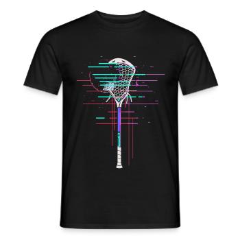 Lacrosse Stick 80s - Men's T-Shirt - black - Front - AI Model Male 178 light (178cm)