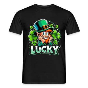 St. Patrick's Day Leprechaun Leprechaun Leprechaun Happy - Men's T-Shirt - black - Front - AI Model Male 178 light (178cm)