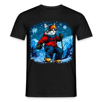 Cat Skis - T-shirt homme - noir - Devant - AI Model Male 178 light (178cm)