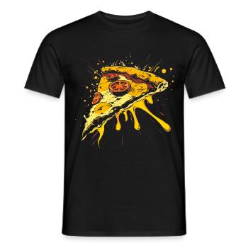 Pizza Slice Graphic - Men's T-Shirt - black - Front - AI Model Male 178 light (178cm)